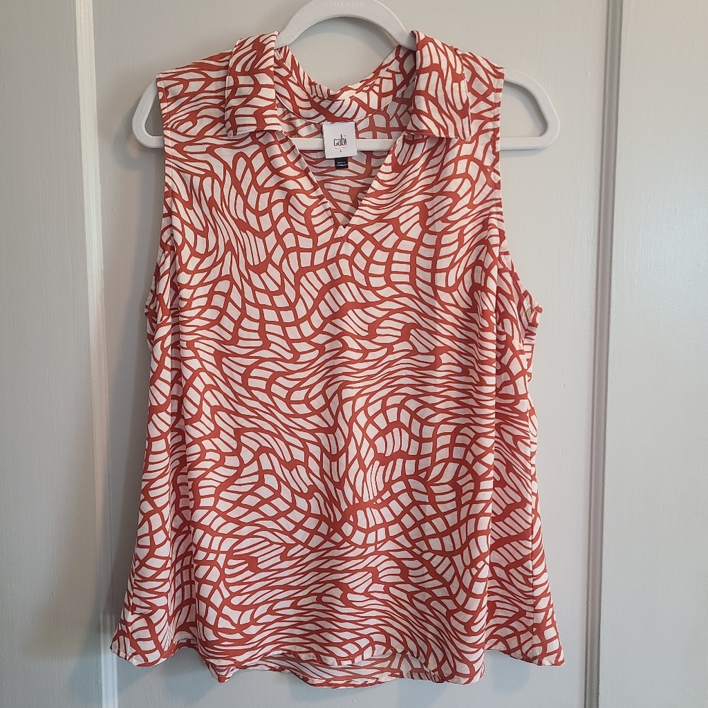 CAbi 4183 Twirl Top rust/burnt orange Size Large